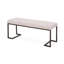 Banc rembourré beige à boutons, design contemporain, pieds à finition lisse, coutures losangées, structure en fer, profondeur de 45,06 po, largeur de 15 po, hauteur de 18,43 po, assemblage inclus-1941200007
