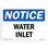 Water Inlet Aluminum Sign 12 x 18