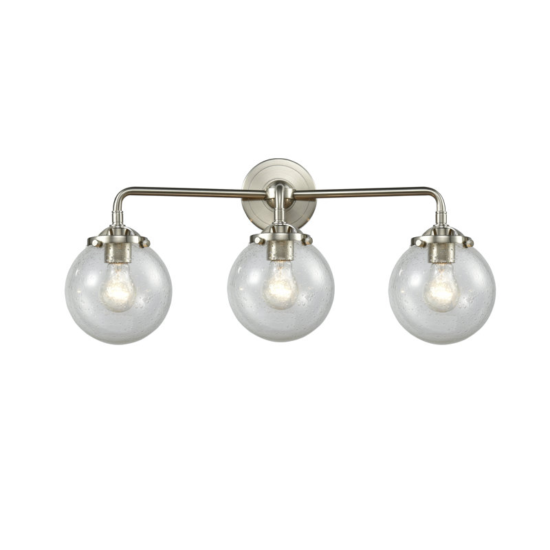 Clementina 2 - Light Dimmable Vanity Light, Seedy, Brushed Satin Nickel, 60 W Incandescent Vintage Dimmable Bulb