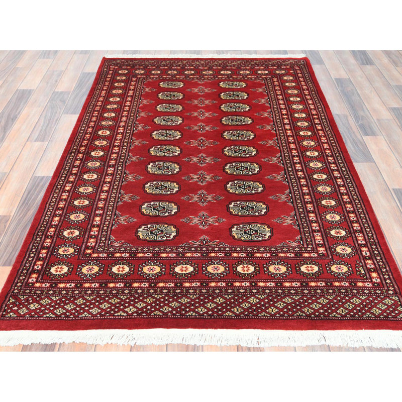 Vetra One-of-a-Kind Rectangle 4'0" X 6'3" New Age Area Rug in Red