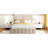 Hydraulic Storage Upholstered Bed - Beige Comfortable Design Elegant Platform With System