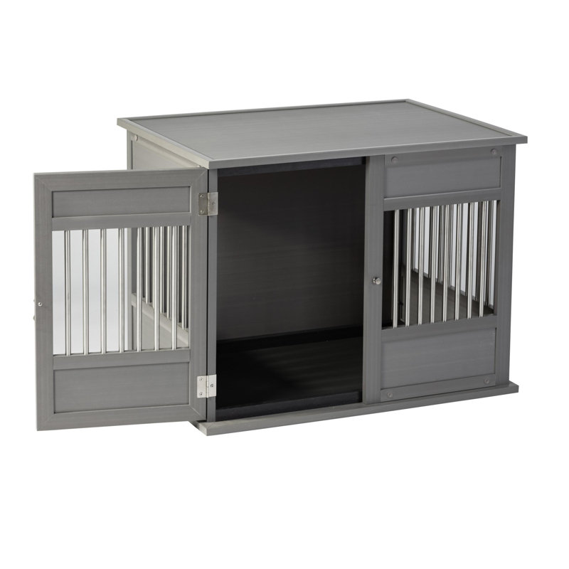 ECOFLEX Horizon Easy Access Dog Crate, Gray, Medium (24.72" H x 23.07" W x 31.97" D)