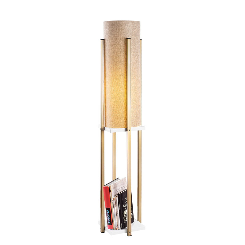 Lampe sur pied colonne 9,83 "Cawe, Blanc, gris