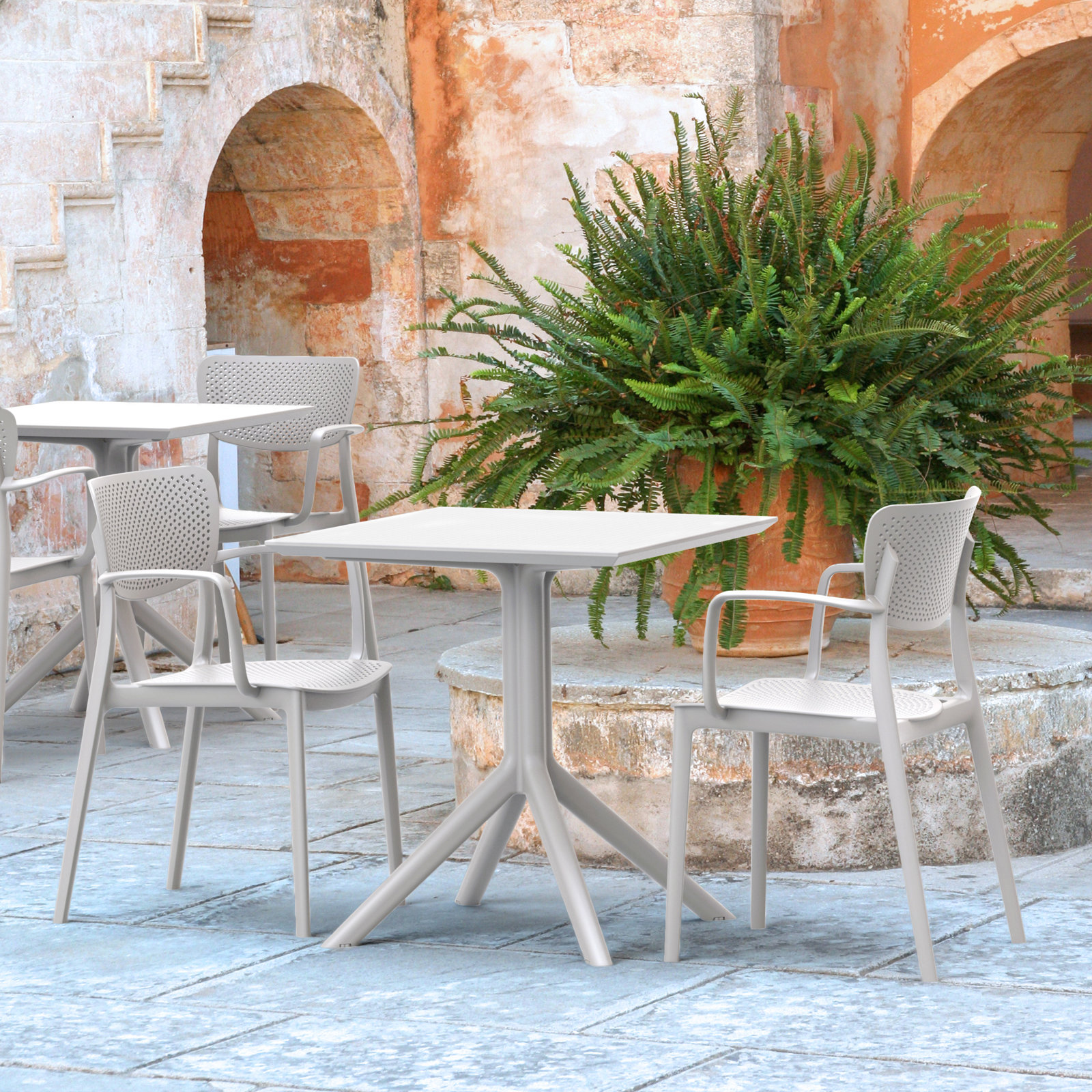 Farrah Square 2-Person Bistro Set, White