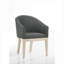 Ensemble de 2 chaises d'appoint rembourrées en tissu gris doux pour le salon et le bar
