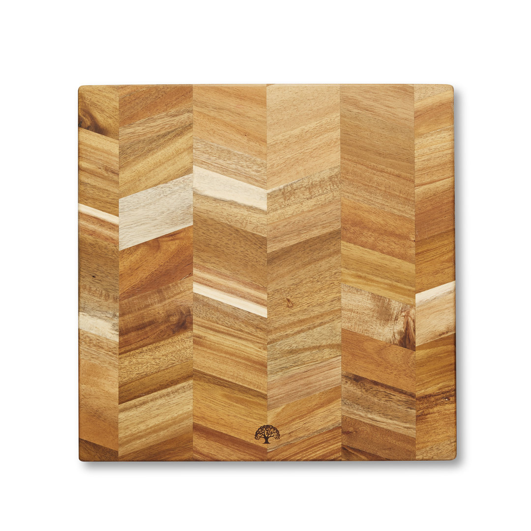 Barbary & Oak BO847024, Chevron Square Chopping Board, Suitable for Food Preparation and Serving