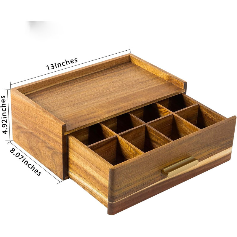 Acacia Tea Bag Storage Container