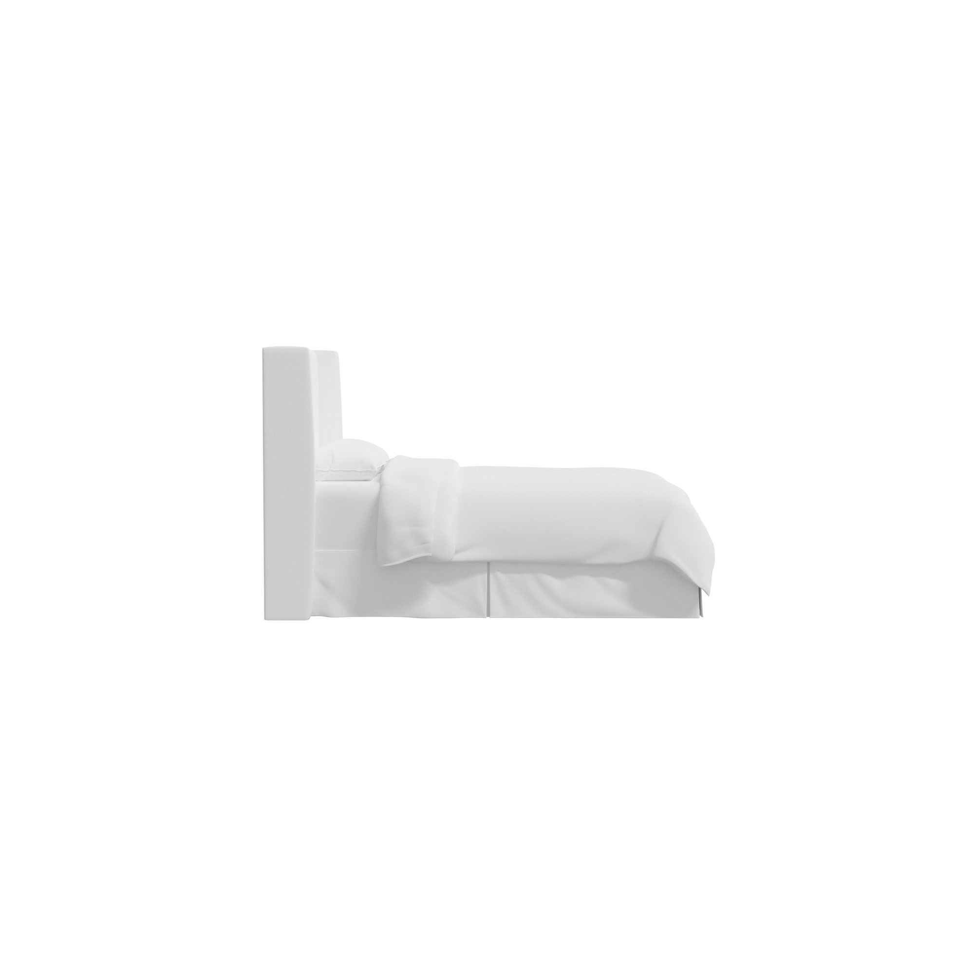 Bellfield Upholstered Headboard, California King, White Performance Twill