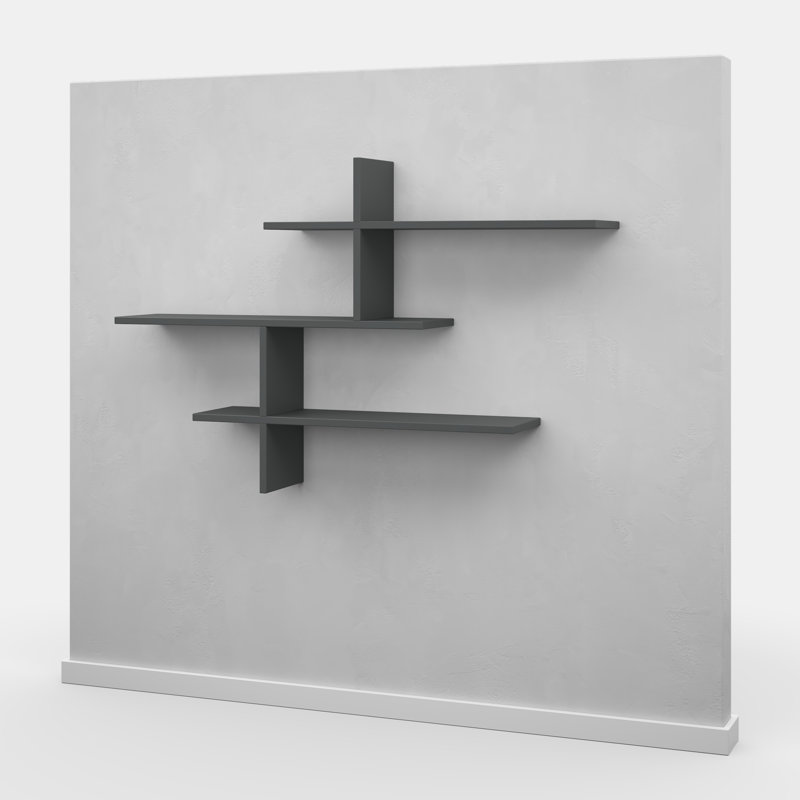 Girouard 3 Piece Floating Shelf, Anthracite