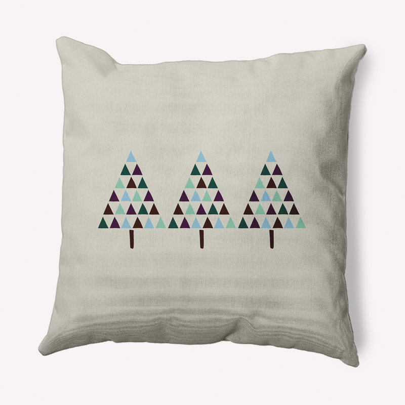 Holiday Cheer Outdoor Reversible Throw Pillow, 20" x 20", Latte