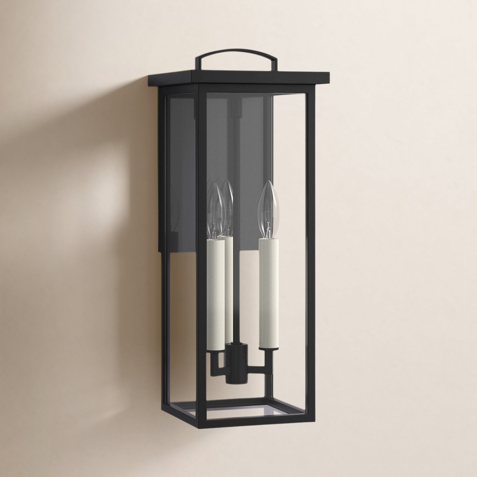 Brookstead Single Light Outdoor Wall Light, Textured Black, 18" H x 7.5" W x 7.5" D