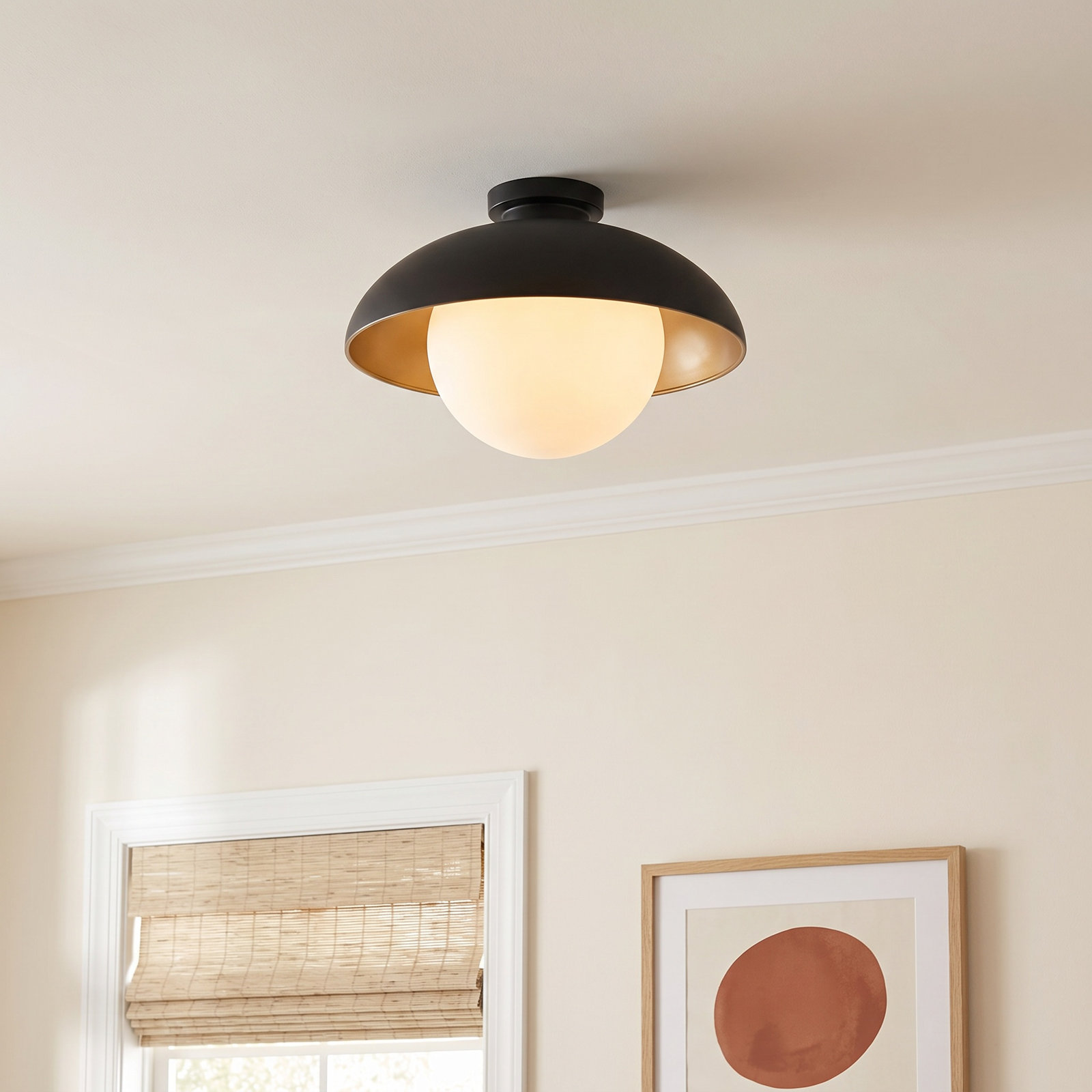 Alessia Flush Mount, 7" H x 10.875" W x 10.875" D, Matte Black