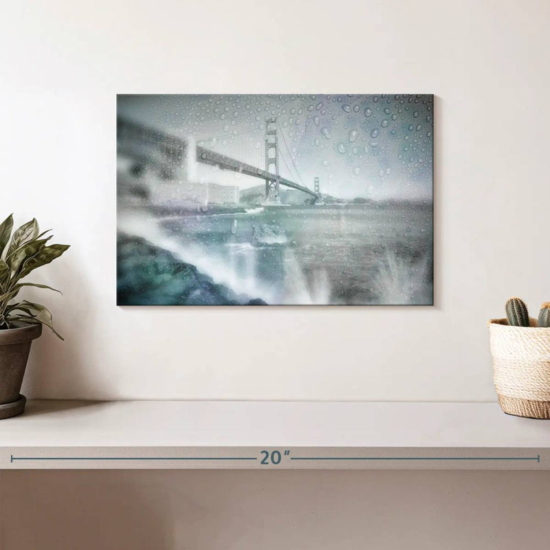 Lilie Gate Bridge, jour de pluie, H 8 po x l 12 po