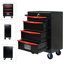 Coffre à outils 4 en métal 20 po - 4 portes pivotantes, noir et rouge, acier, 4 portes pivotantes, option de rangement supplémentaire avec tiroirs roulants