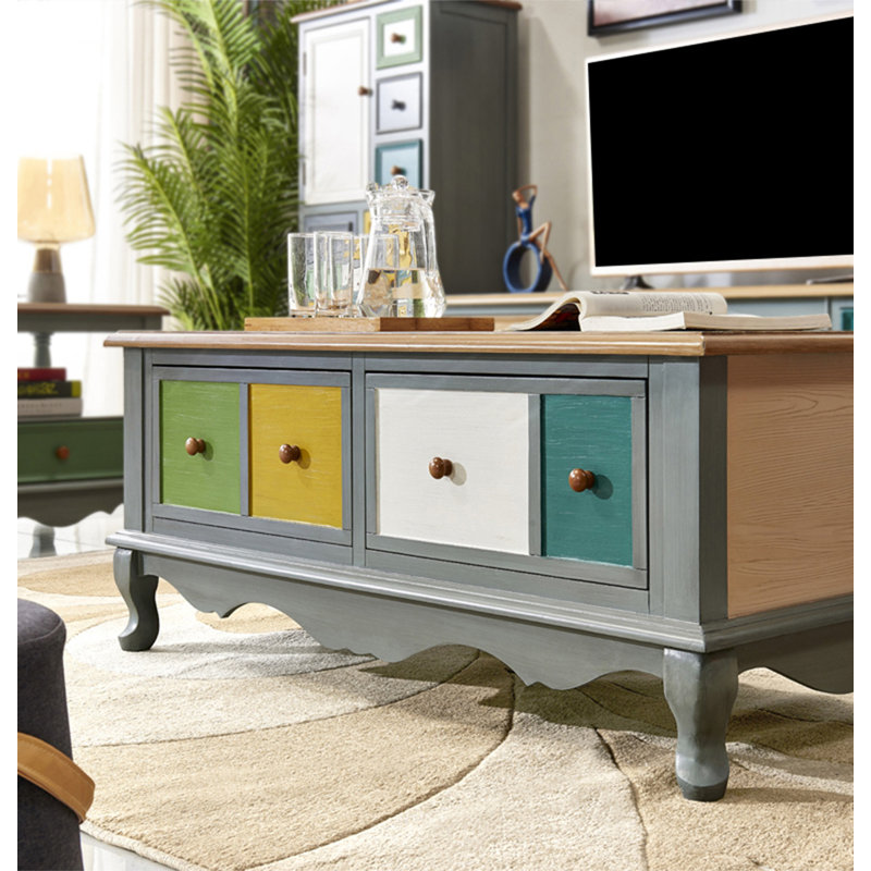 Minimalist modern coffee table, Gray/Natural