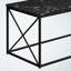 Rupert Black Finish Accent Coffee Table With Black X-Metal Leg, 17.78" H X 40.32" W X 19.84" D