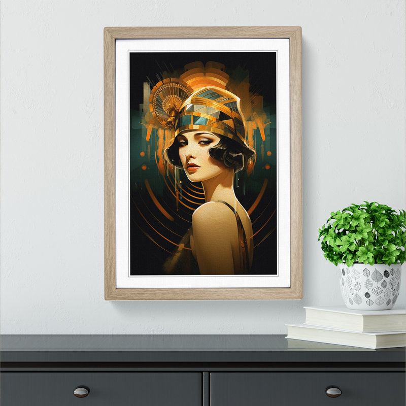 Single Picture Frame Print on Wood, Oak Framed, 46cm H x 34cm W