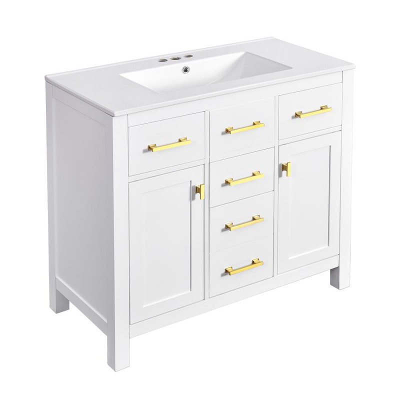 Stylish Bathroom Cabinet Set, White