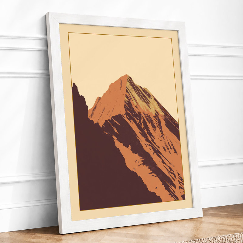 Mountain Peak At Dawn Geometric - Print, A1 - 84.1 x 59.4 cm, White