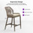 George Oliver Patio Aluminum Counter Height Bar Stools 24" H With Upgraded Fabric Cushion-472234405-487796446