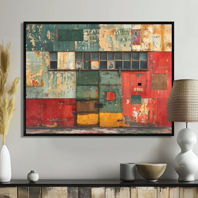 Yellow Red Logistical Landscape Warehouses - Warehouses Wall Decor
