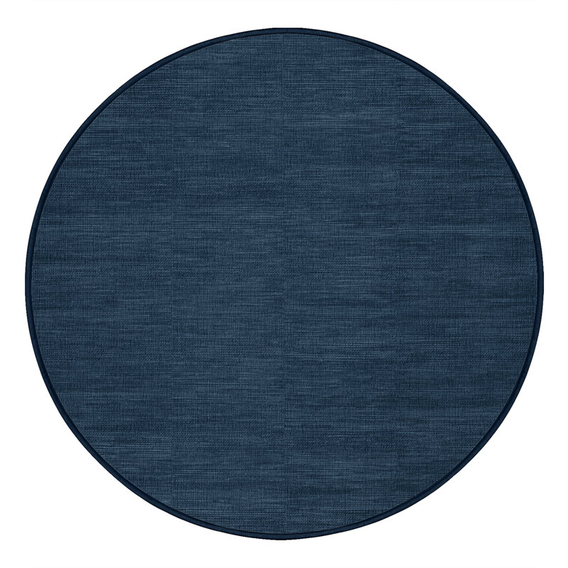 Tapis gris uni lavable à la machine, Rond 7 pi