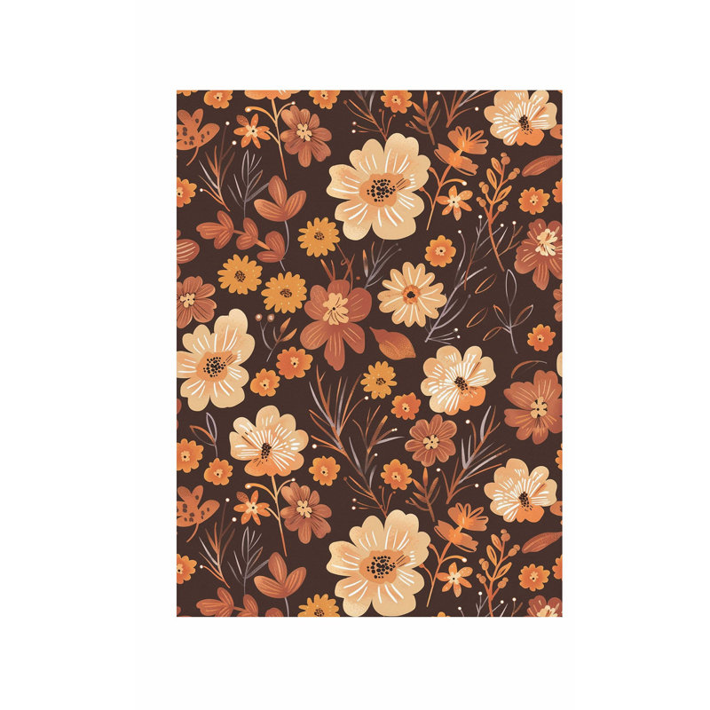 Impression florale d'automne sans cadre, H 20 po x l 16 po