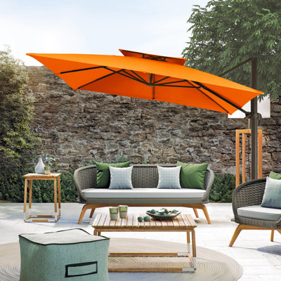 Otylie 132'' Square Cantilever Umbrella with Cover