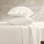Ensemble de draps en satin de coton 4 pièces pour grand lit ivoire-118323201-118323203