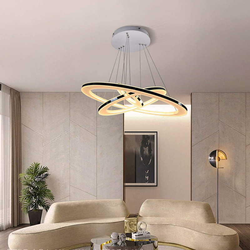 Rascon 1 - Light White LED Crystal Pendant, 150cm H x 60cm W x 60cm D