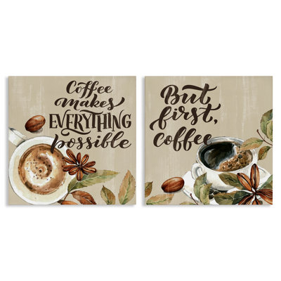 Ensemble de 2 toiles classiques Morning Coffee, par Kim Allen