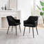 Calley Faux Leather Dining Chairs -Bucket Tub Seat with Tapered Metal Legs and Vertical Stitching-2877892