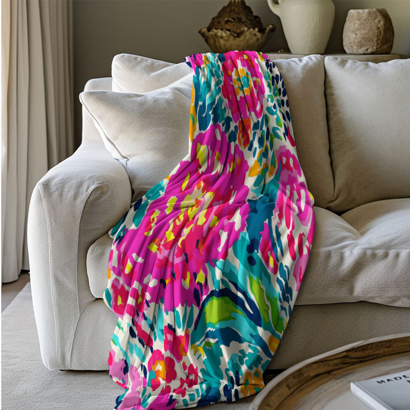 Motif de balise maritime - 1 pièce Sherpa Premium, L 50 po x L 60 po, Art léopard chic