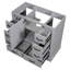 Base d'armoire de salle de bain grise, 6 tiroirs, cloison multifonctionnelle, meuble-lavabo en bois massif 36 po, gris, tablette réglable, fabrication-1259961960