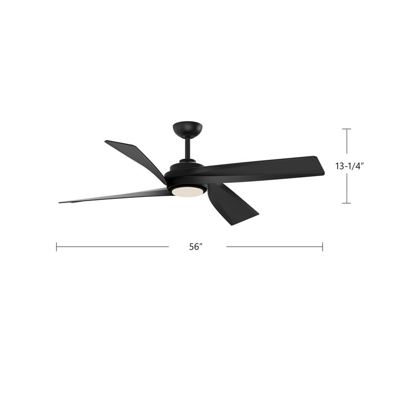 Horizon LED Ceiling Fan, Matte Black, Matte Black