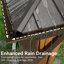 Pavillon de jardin extérieur en acier à toit rigide de 16 pi x l 12 pi avec protection totale en maille et colonne en laiton antique-122820979