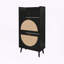 Armoire à chaussures en rotin avec double tablette et pieds en bois de pin, naturel