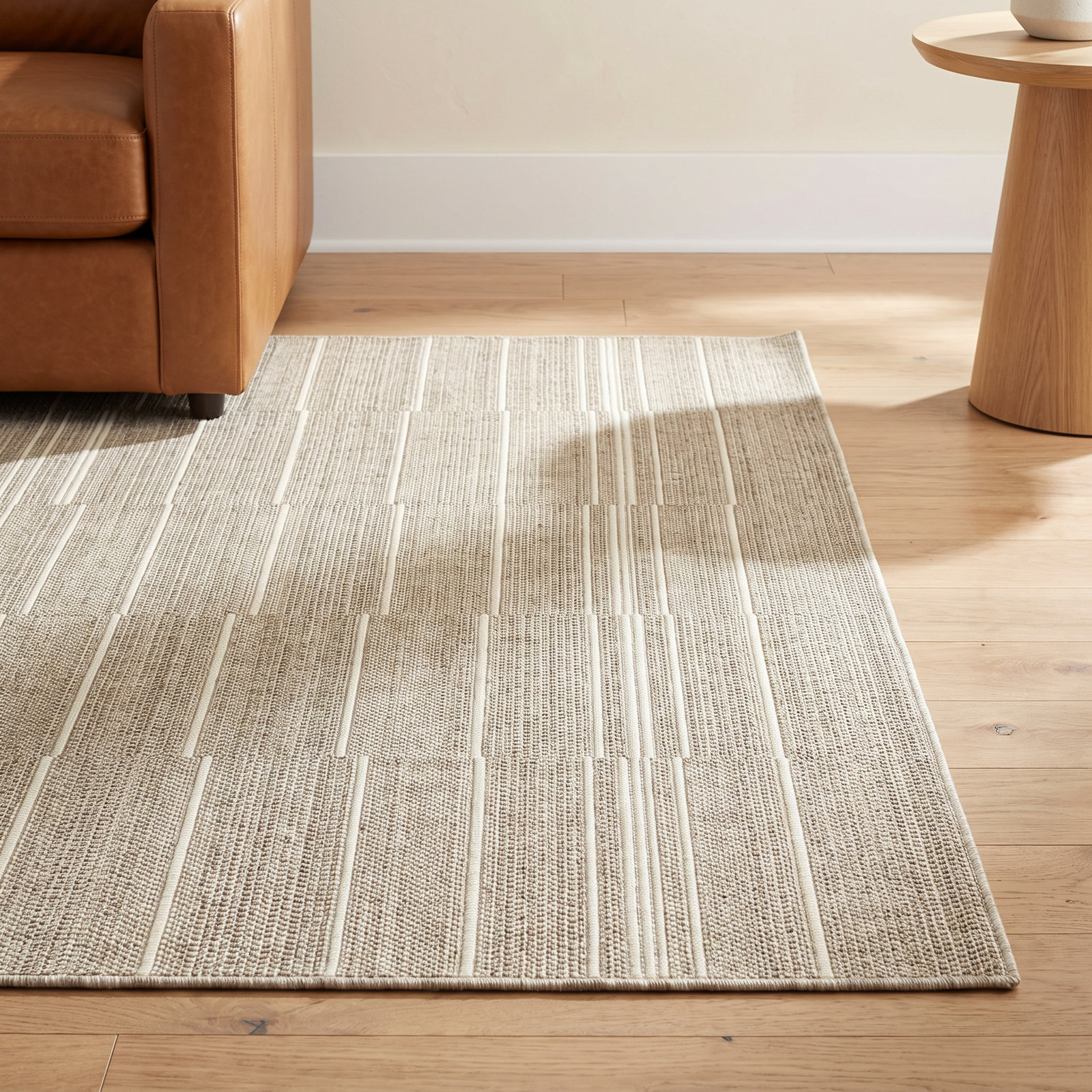 Veda Striped Indoor Outdoor Rug, Rectangle 5'3" x 7'