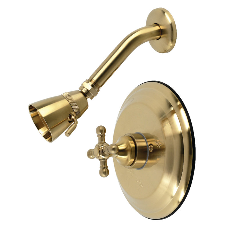 Robinet de douche à pression équilibrée à poignée simple Kingston Brass Metropolitan, Laiton brossé