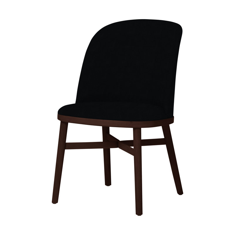 Chaise de salle à manger Bund de Neri & Nu, Chêne brun foncé, Toile naturelle