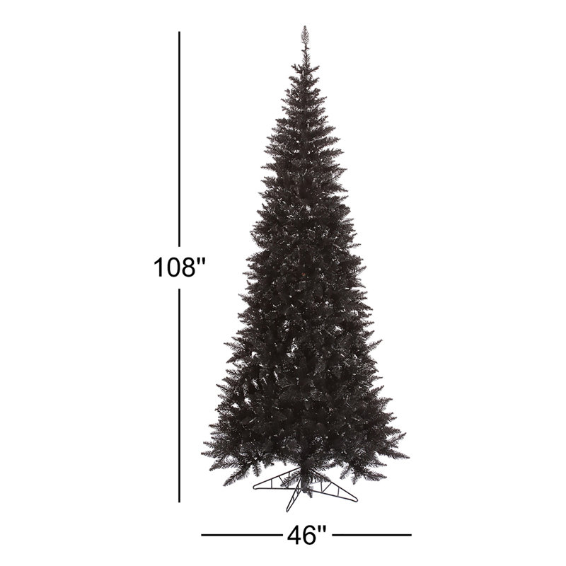 Black Fir Slim Artificial Christmas Tree, Not Pre-Lit, 9' H