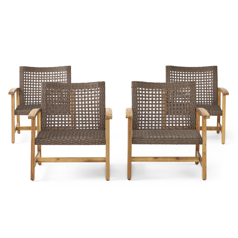 Baldivis Wicker Outdoor Lounge Chair, Teak