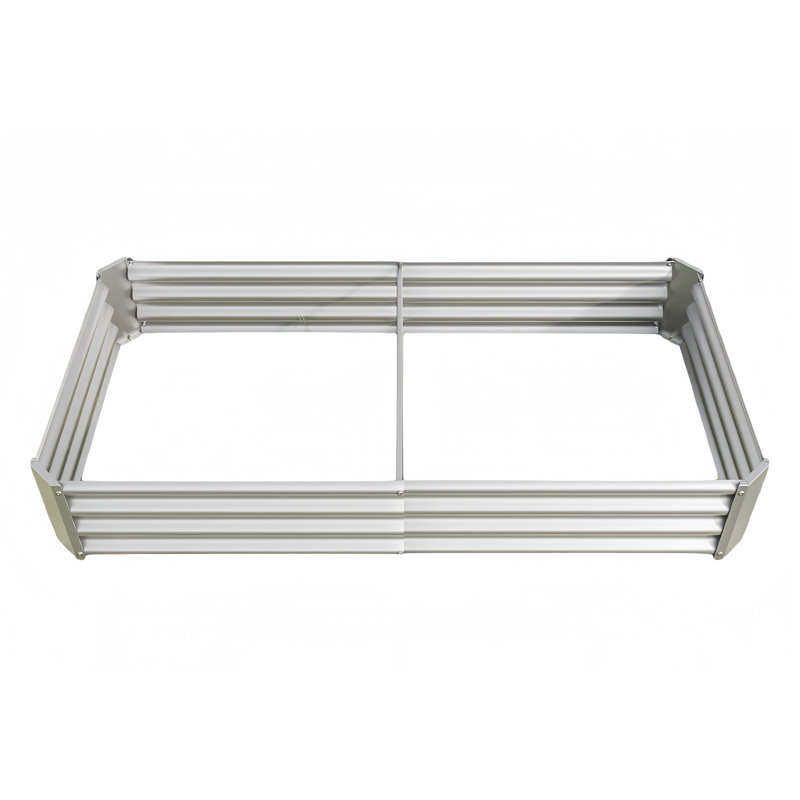 Rectangle Metal Raised Garden Bed (), 11.81" H x 35.83" W x 70.87" D, Silver