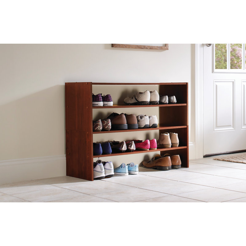 Stackable Organizers 6 Pair Stackable Shoe Rack, Dark Cherry