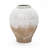11''H  Vintage White and Brown Terracotta Vase
