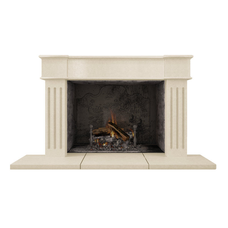 Great Hayk Fireplace Surround, Smooth Beige