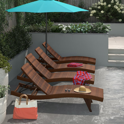 Ensemble de chaises longues inclinables 78,5 po Rae