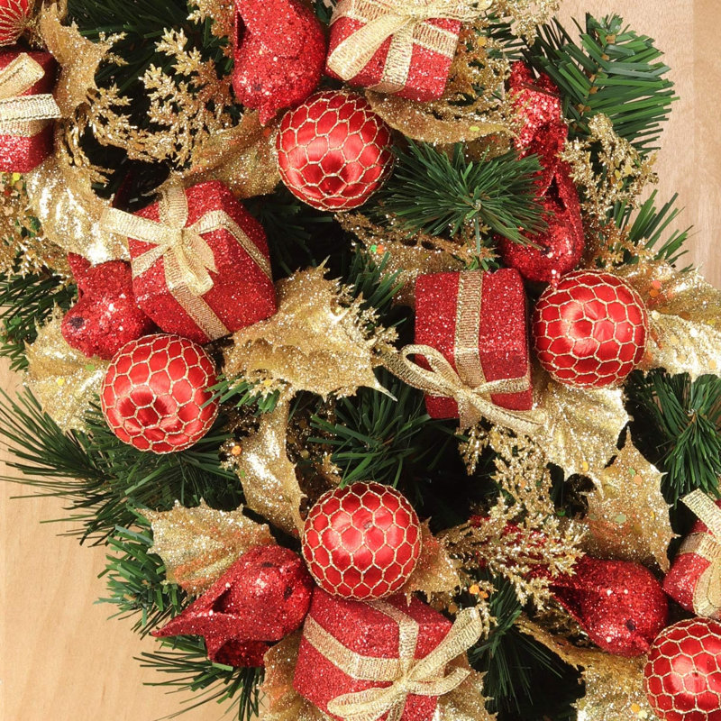Cueillette de sapins de Noël décoratifs (ensemble de 12), Rouge