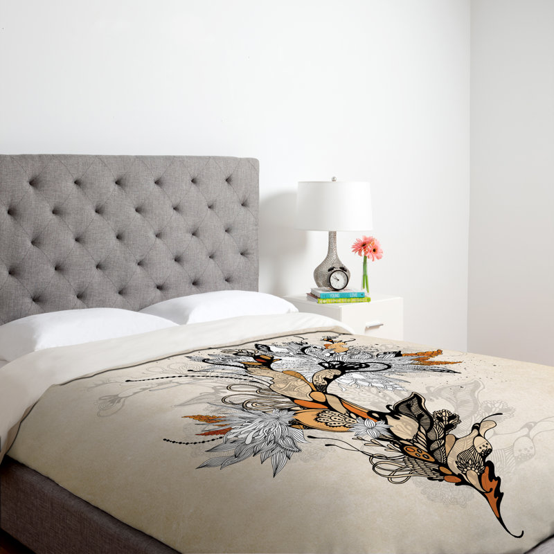 Iveta Abolina Modern & Contemporary Polyester Floral Duvet Cover, Queen, Lightweight