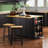 53Inch Large Kitchen Island With Drop Leaf, Power Outlet, Door Internal Storage Rack, Rolling Kitchen Cart On 5 Wheels With 5 Open Side Racks For Kitchen, Dining Room,Black(Not Include Bar Stools)-2095014508